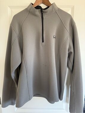 Cinch Men's Quarter-Zip Ribbed Pullover Sweater - Gray